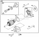 Electric Starter Diagram and Parts List for 28C702-0015-01  Briggs and Stratton Engine